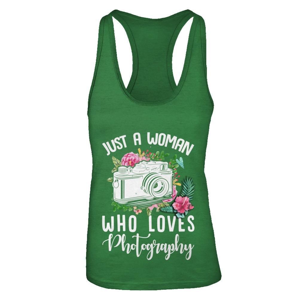Just A Woman Who Loves Photography Photographer-T-Shirt & Tank Top-Women's Ideal Racerback Tank-Kelly Green