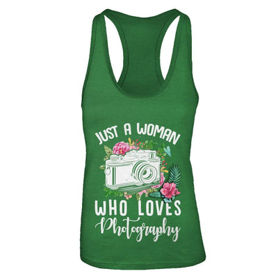 Just A Woman Who Loves Photography Photographer-T-Shirt & Tank Top-Women's Ideal Racerback Tank-Kelly Green