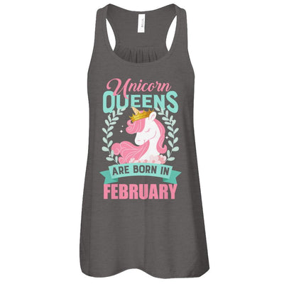 Unicorn Queens Are Born In February Birthday Gift-T-Shirt & Tank Top-