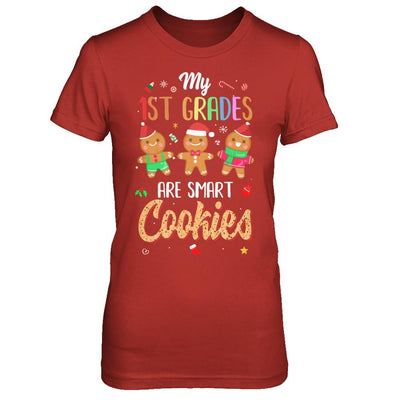 Teacher My 1st Graders Are Smart Cookies Christmas-T-Shirt & Sweatshirt-Women's T-Shirt-Red