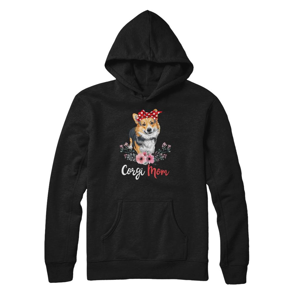 Corgi Mom Gift For Women Dog Lover-T-Shirt & Hoodie-Pullover Hoodie-Black