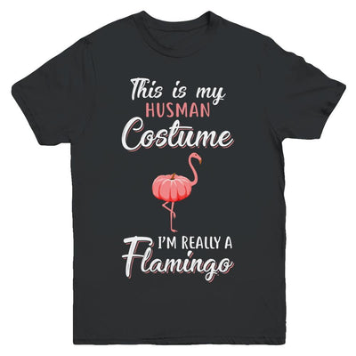 This Is My Human Costume I'm Really A Flamingo Halloween Youth-Youth Shirt-Youth T-Shirt-Black
