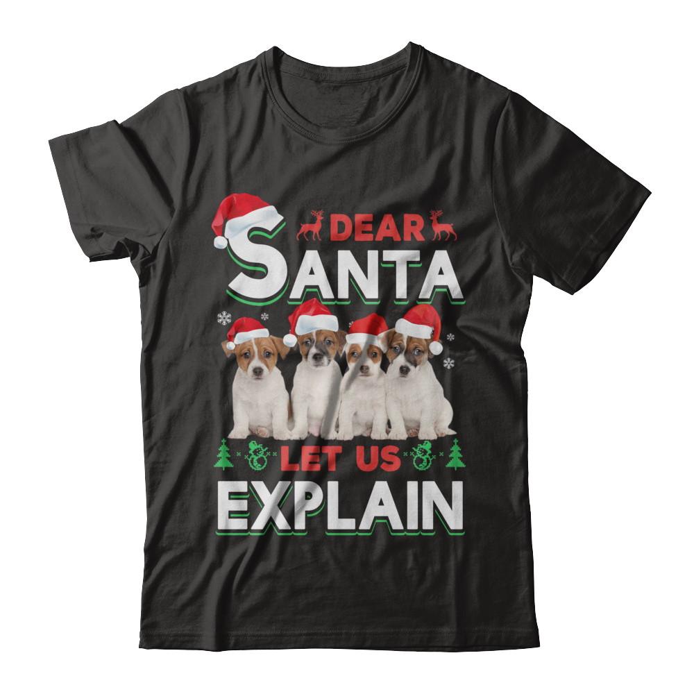 Dear Santa Funny Beagle Puppies Christmas Gift-T-Shirt & Hoodie-Premium T-Shirt-Black