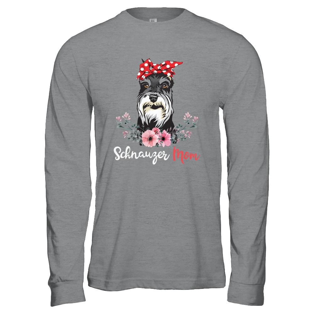 Schnauzer Mom Gift For Women Dog Lover-T-Shirt & Hoodie-Long Sleeve T-Shirt-Sport Grey