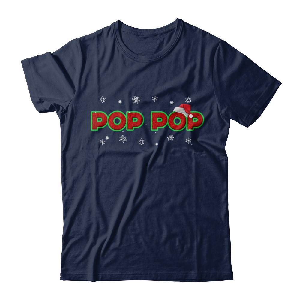 Pop Pop Christmas Santa Ugly Sweater Gift-T-Shirt & Sweatshirt-Classic T-Shirt-Navy