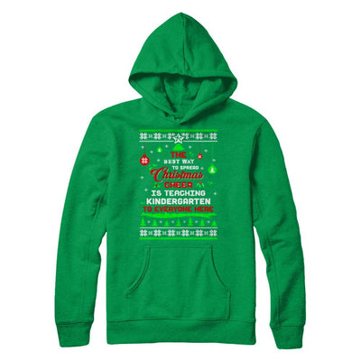Teacher Christmas Cheer Teaching Kindergarten Everyone Sweater-T-Shirt & Sweatshirt-Pullover Hoodie-Irish Green
