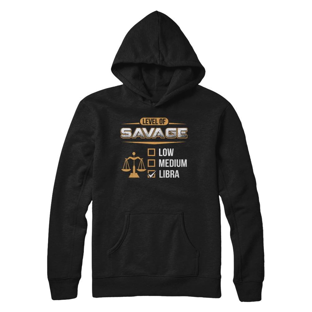 Level Of Savage Libra-T-Shirt & Hoodie-Pullover Hoodie-Black