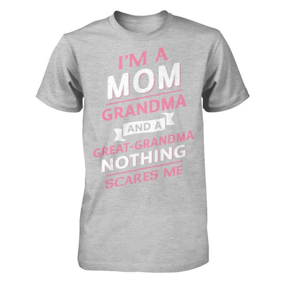 I'm A Mom Grandma And A Great Grandma Nothing Scares Me-T-Shirt & Hoodie-Premium T-Shirt-Heather Gray
