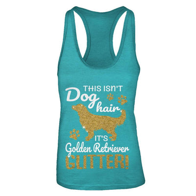 This Isn't Dog Hair It's Golden Retriever Glitter-T-Shirt & Tank Top-Women's Ideal Racerback Tank-Tahiti Blue