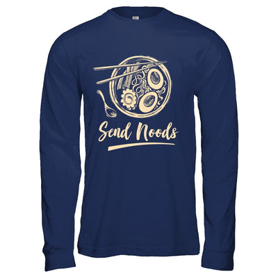 Send Noods Ramen Noodles-T-Shirt & Hoodie-Long Sleeve T-Shirt-Navy