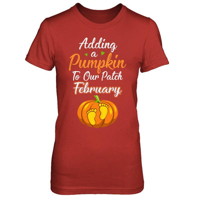 Halloween Pumpkin Pregnancy Mom Due Date In February 2021-T-Shirt & Hoodie-Women's T-Shirt-Red