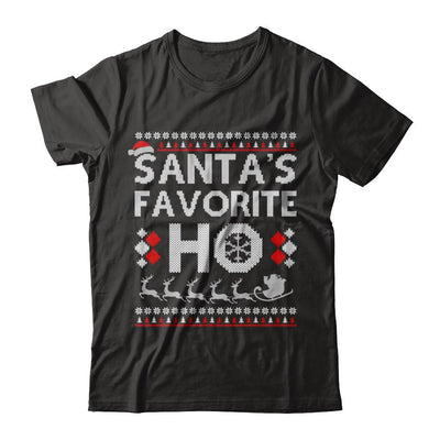 Santa's Favorite Ho Funny Ugly Sweater Christmas-T-Shirt & Sweatshirt-Premium T-Shirt-Black