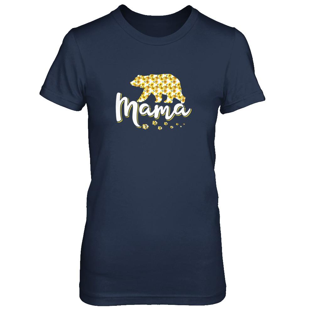 Sunflower Bear Mothers Day Gift Flowers Mama Floral-T-Shirt & Tank Top-Women's T-Shirt-Navy