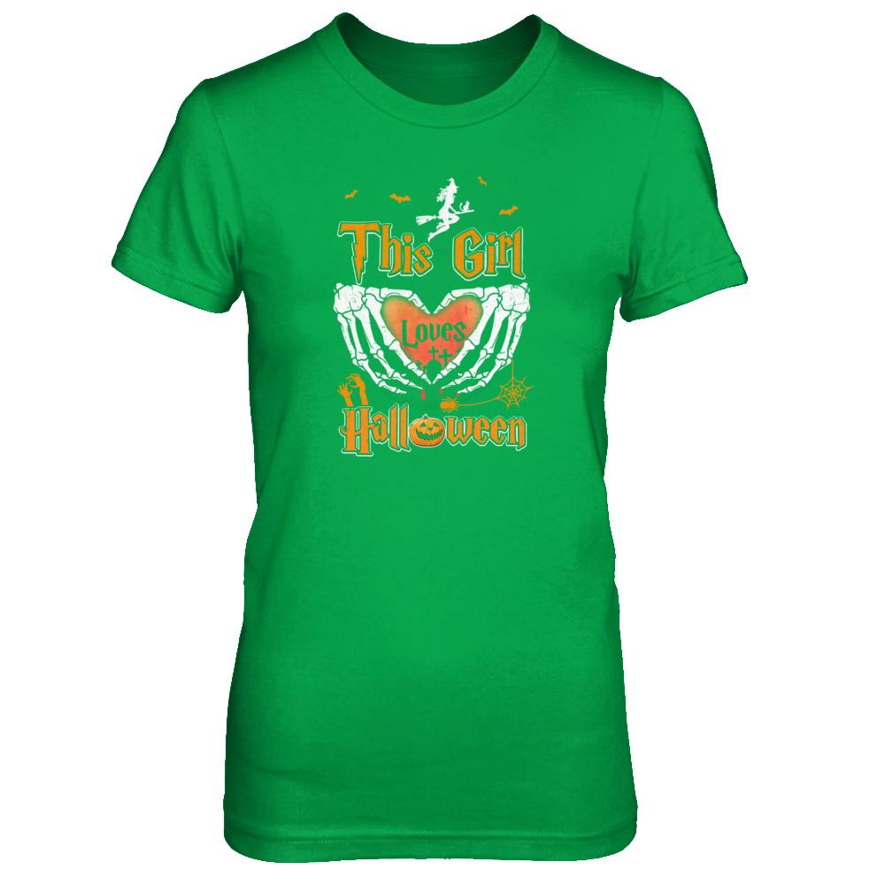 This Girl Loves Halloween-T-Shirt & Tank Top-Women's T-Shirt-Irish Green