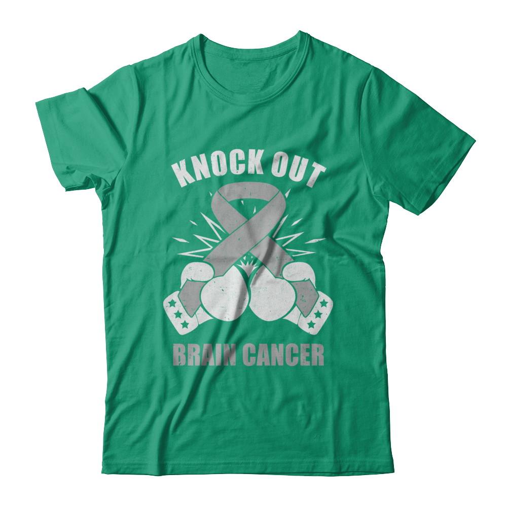 Boxing Knock Out Brain Cancer Awareness Support-T-Shirt & Hoodie-Classic T-Shirt-Kelly Green