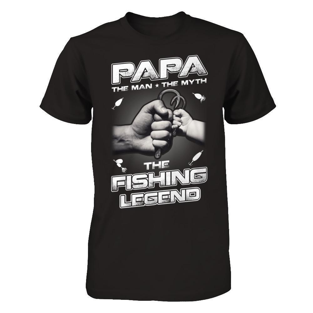 Papa The Man The Myth The Fishing Legend-T-Shirt & Hoodie-Classic T-Shirt-Black