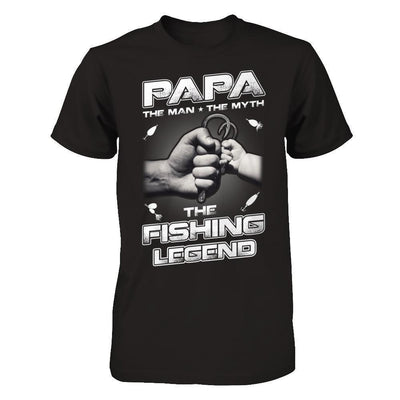 Papa The Man The Myth The Fishing Legend-T-Shirt & Hoodie-Classic T-Shirt-Black