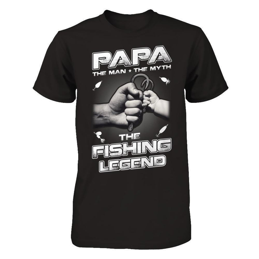 Papa The Man The Myth The Fishing Legend-T-Shirt & Hoodie-Classic T-Shirt-Black