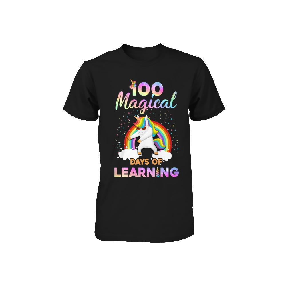 100 Magical Days of Learning Flossing Unicorn Youth-Youth Shirt-Toddler T-Shirt-Black