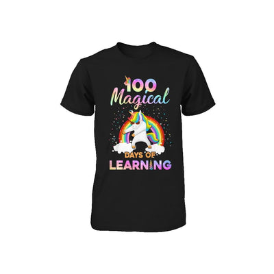 100 Magical Days of Learning Flossing Unicorn Youth-Youth Shirt-Toddler T-Shirt-Black