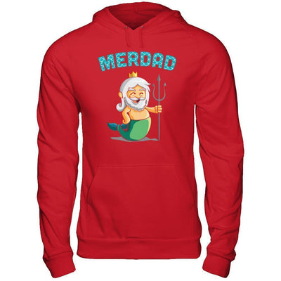 Merdad Father Of A Mermaid-T-Shirt & Hoodie-Pullover Hoodie-Red