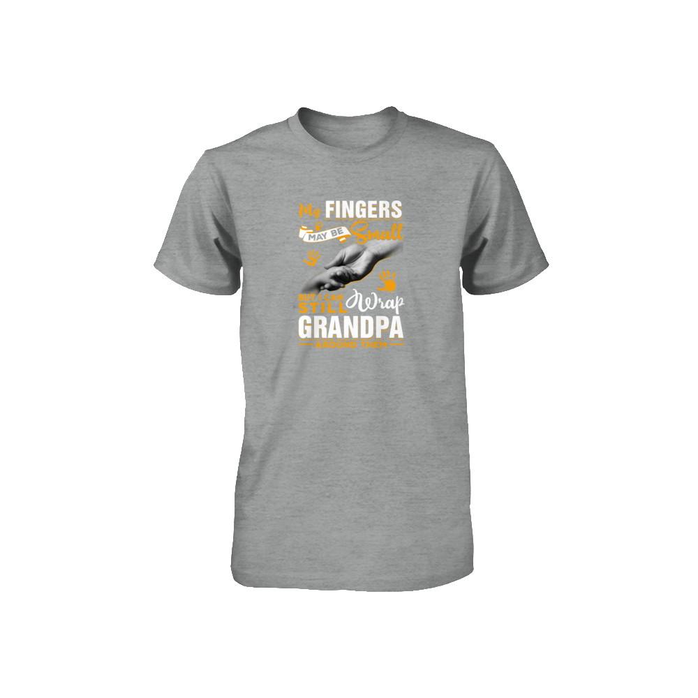 My Fingers May Be Small But I Can Still Wrap Grandpa Youth-Youth Shirt-Toddler T-Shirt-Heather