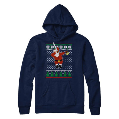 Dabbing Santa Softball Ugly Sweater Christmas-T-Shirt & Sweatshirt-Pullover Hoodie-Navy