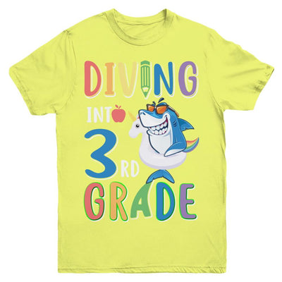 Diving Into 3rd Grade Back To School Shark Youth-Youth Shirt-Youth T-Shirt-Daisy