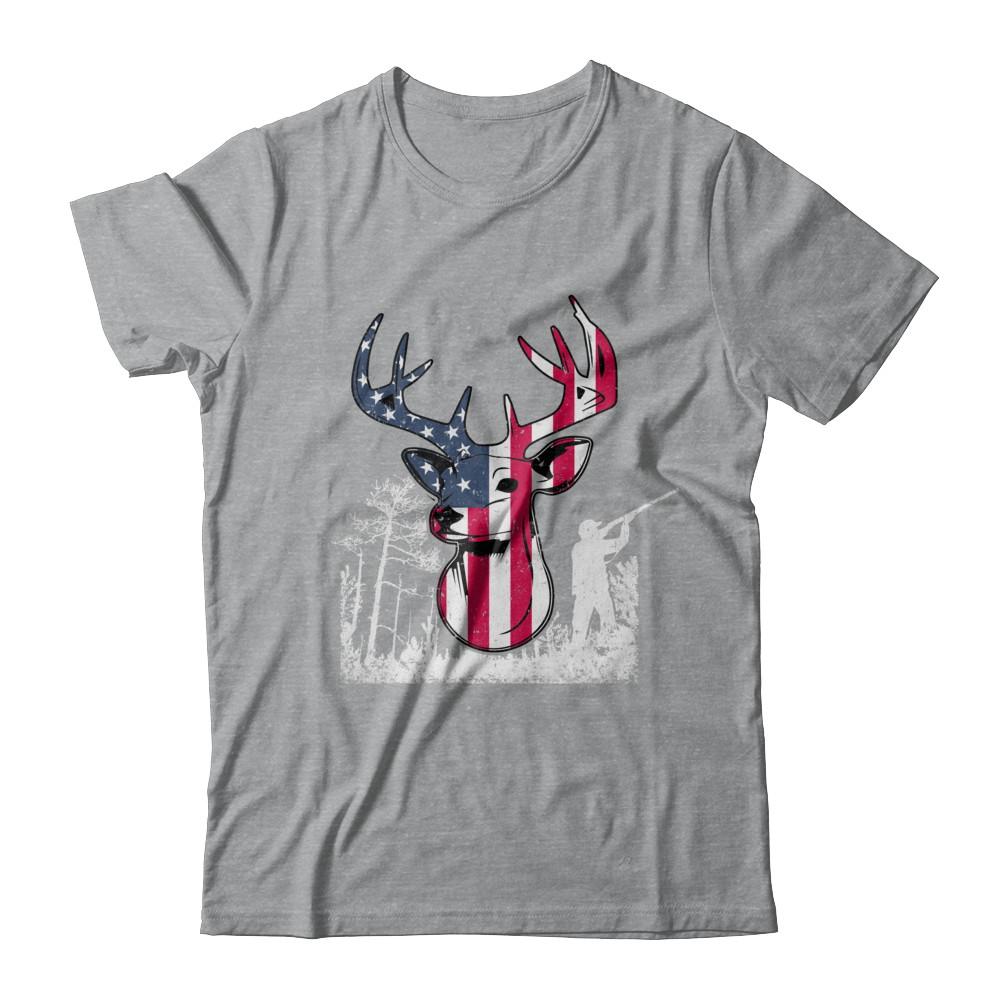 American Flag Hunting Dear Vintage 4Th July Gifts-T-Shirt & Hoodie-Classic T-Shirt-Sport Grey