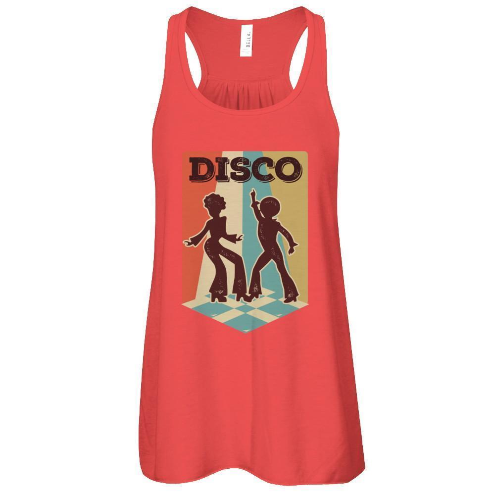 Classic Vintage Retro Style Disco Music-T-Shirt & Tank Top-Women's Flowy Racerback Tank-Red