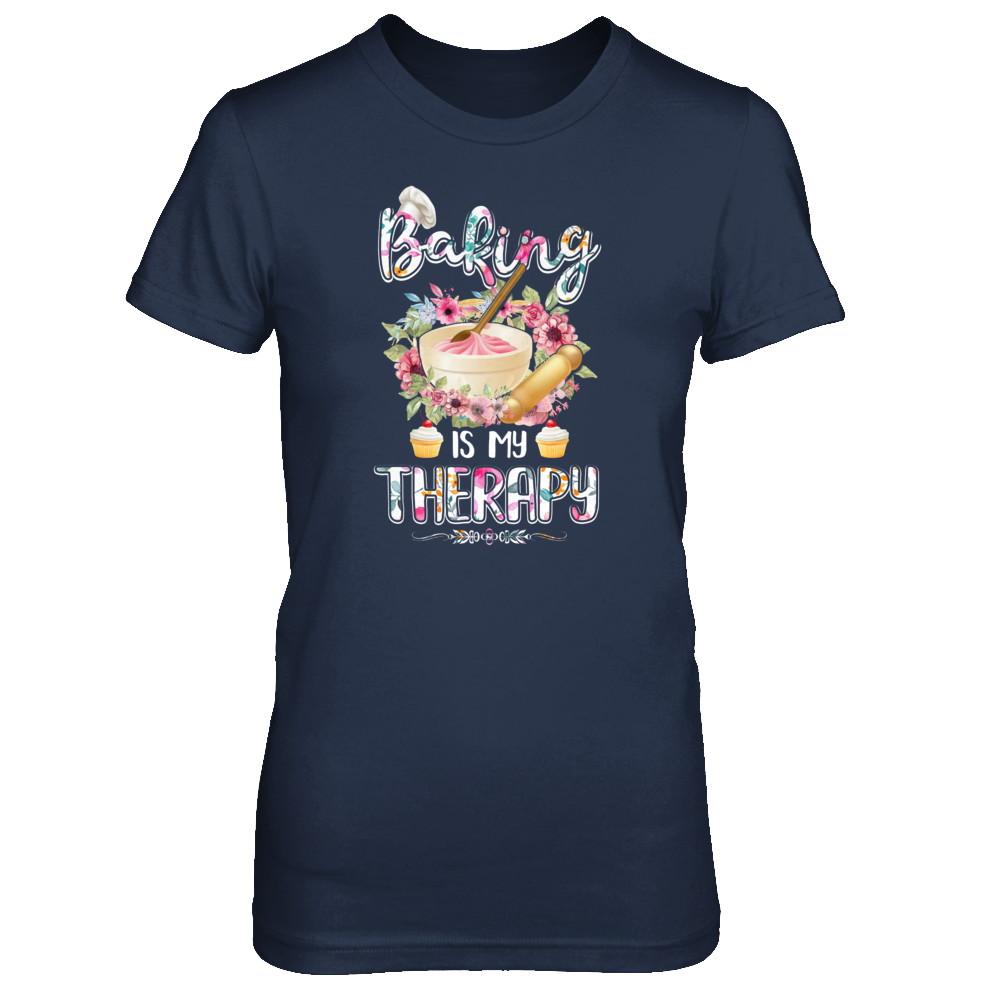 Baking Is My Therapy-T-Shirt & Tank Top-Women's T-Shirt-Navy