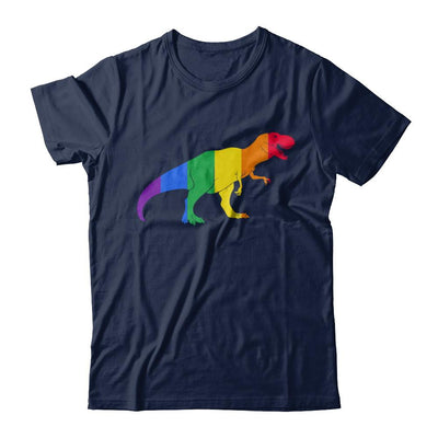 Pride LGBT Dinosaur T REX Gift Rainbow LGBT Gay Lesb-T-Shirt & Hoodie-Classic T-Shirt-Navy
