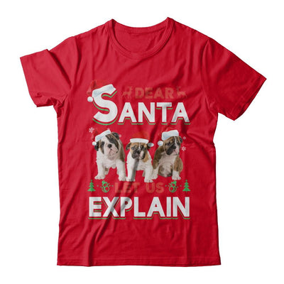 Dear Santa Funny Bulldogs Puppies Christmas Gift-T-Shirt & Hoodie-Premium T-Shirt-Red