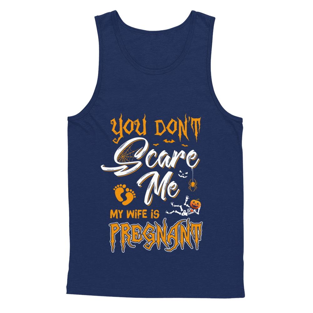 Funny Pregnant Wife Husband Halloween Costume-T-Shirt & Hoodie-Unisex Tank-Navy