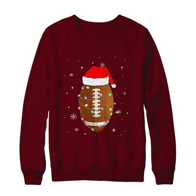 Santa Hat Football Christmas Gifts-T-Shirt & Sweatshirt-Crewneck Sweatshirt-Maroon
