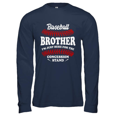 Baseball Brother I'm Just Here For The Concession Stand-T-Shirt & Hoodie-Long Sleeve T-Shirt-Navy