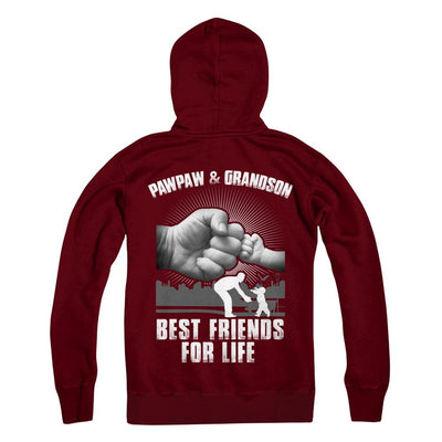Pawpaw And Grandson Best Friends For Life-T-Shirt & Hoodie-Pullover Hoodie-Maroon
