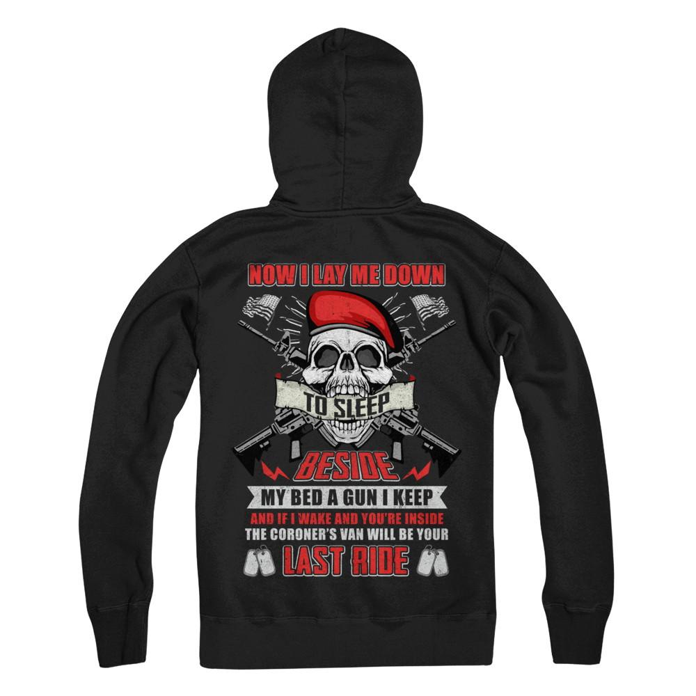 Now I Lay Me Down To Sleep Beside My Bed A Gun I Keep-T-Shirt & Hoodie-Pullover Hoodie-Black