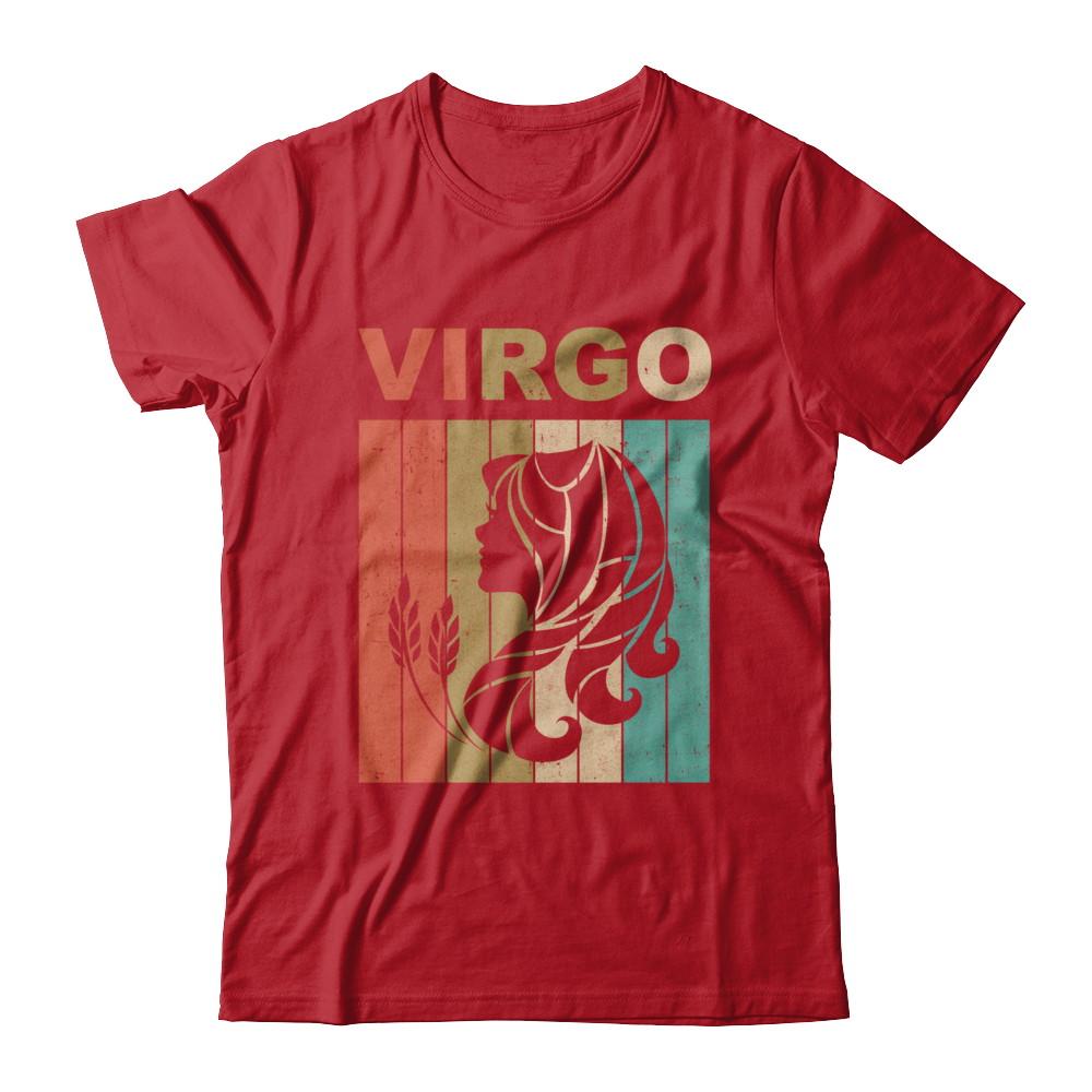 Vintage Virgo Zodiac August September Birthday Gift-T-Shirt & Hoodie-Classic T-Shirt-Red