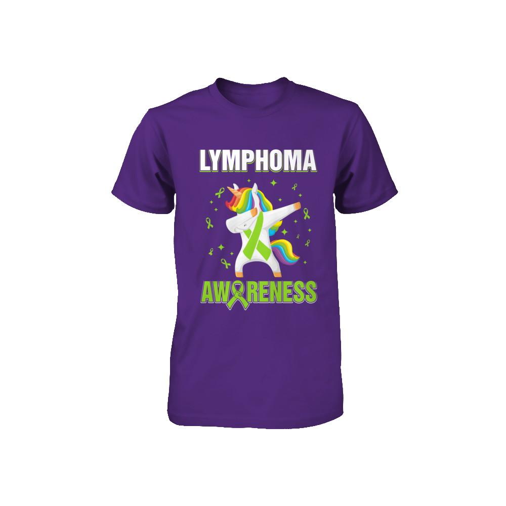 Inspirational Lymphoma Awareness Unicorn Support Youth-Youth Shirt-