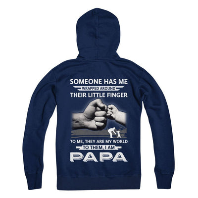 Someone Has Me Wrapped Around Their Little Finger Papa-T-Shirt & Hoodie-Pullover Hoodie-Navy