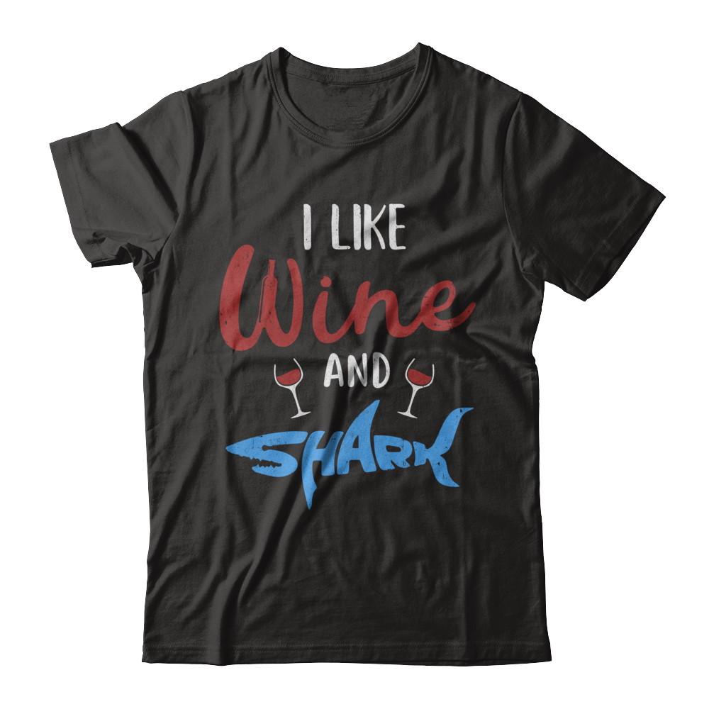 Funny Ocean I Like Wine And Sharks Gift
