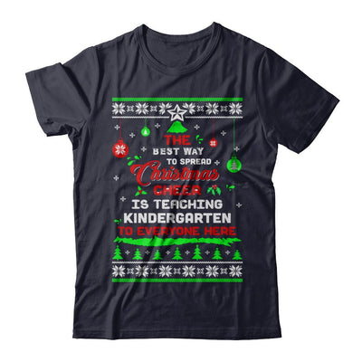 Teacher Christmas Cheer Teaching Kindergarten Everyone Sweater-T-Shirt & Sweatshirt-Premium T-Shirt-Midnight Navy