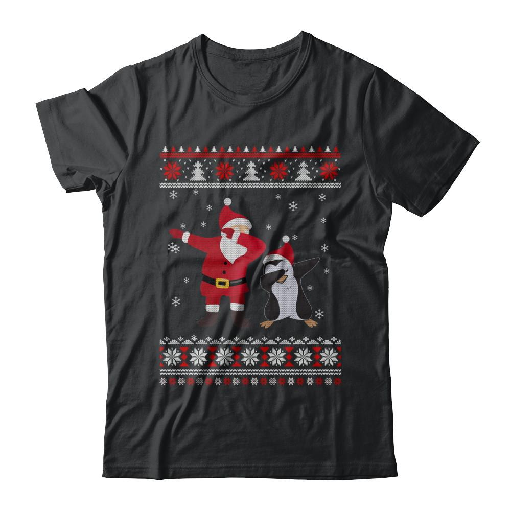 Dabbing Santa Penguin Dab Dance Ugly Christmas Sweater