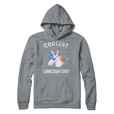 Coolest Unicorn Dad Cute Funny Unicorn Fathers Day-T-Shirt & Hoodie-Hanes - Heavyweight Pullover Hoodie-Light Steel