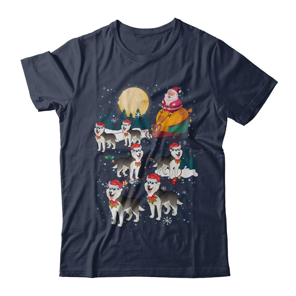 Dog Reindeer Siberian Husky Christmas Gift-T-Shirt & Sweatshirt-Classic T-Shirt-Navy