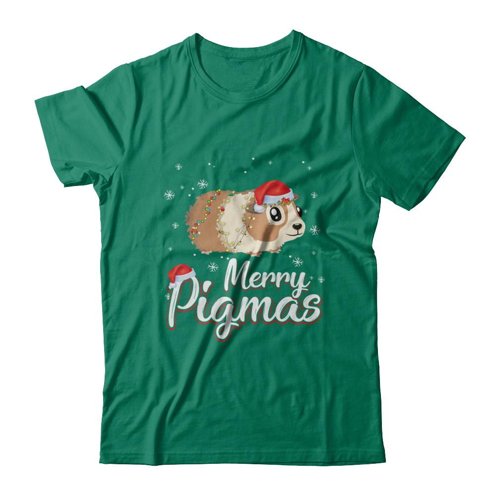 Merry Pigmas Funny Guinea Pig Santa Hat Christmas Gift-T-Shirt & Sweatshirt-Classic T-Shirt-Kelly Green
