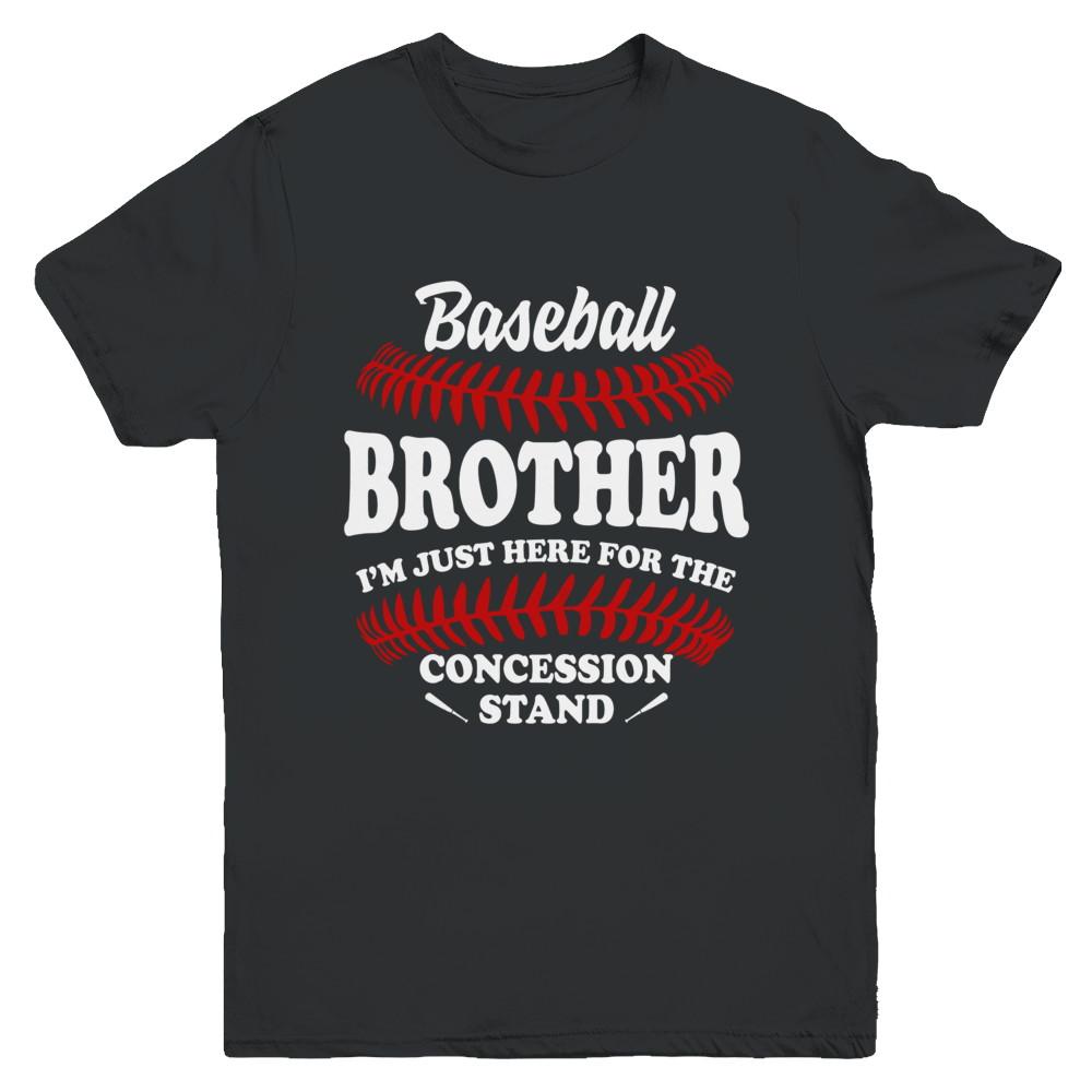 Baseball Brother I'm Just Here For The Concession Stand Youth-Youth Shirt-Youth T-Shirt-Black