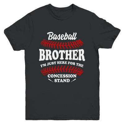 Baseball Brother I'm Just Here For The Concession Stand Youth-Youth Shirt-Youth T-Shirt-Black