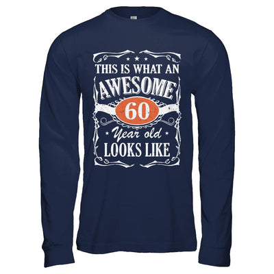 Vintage This Is What An Awesome 60 Year Old 1961 Birthday-T-Shirt & Hoodie-Long Sleeve T-Shirt-Navy